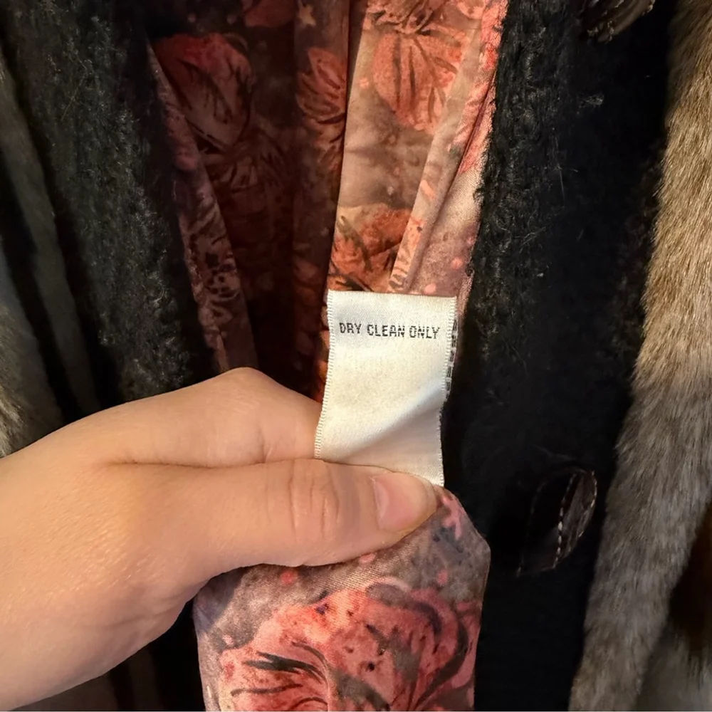 Byron Lars Beauty Mark Faux Fur Patchwork Coat – Leopard & Textured Panels Sz 6